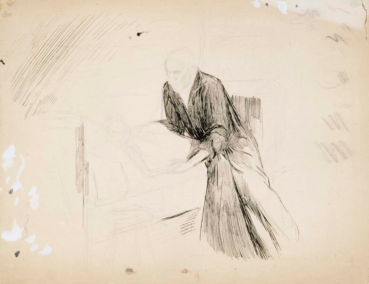 Dáma odpočívající na polštářích od Albert Edelfelt