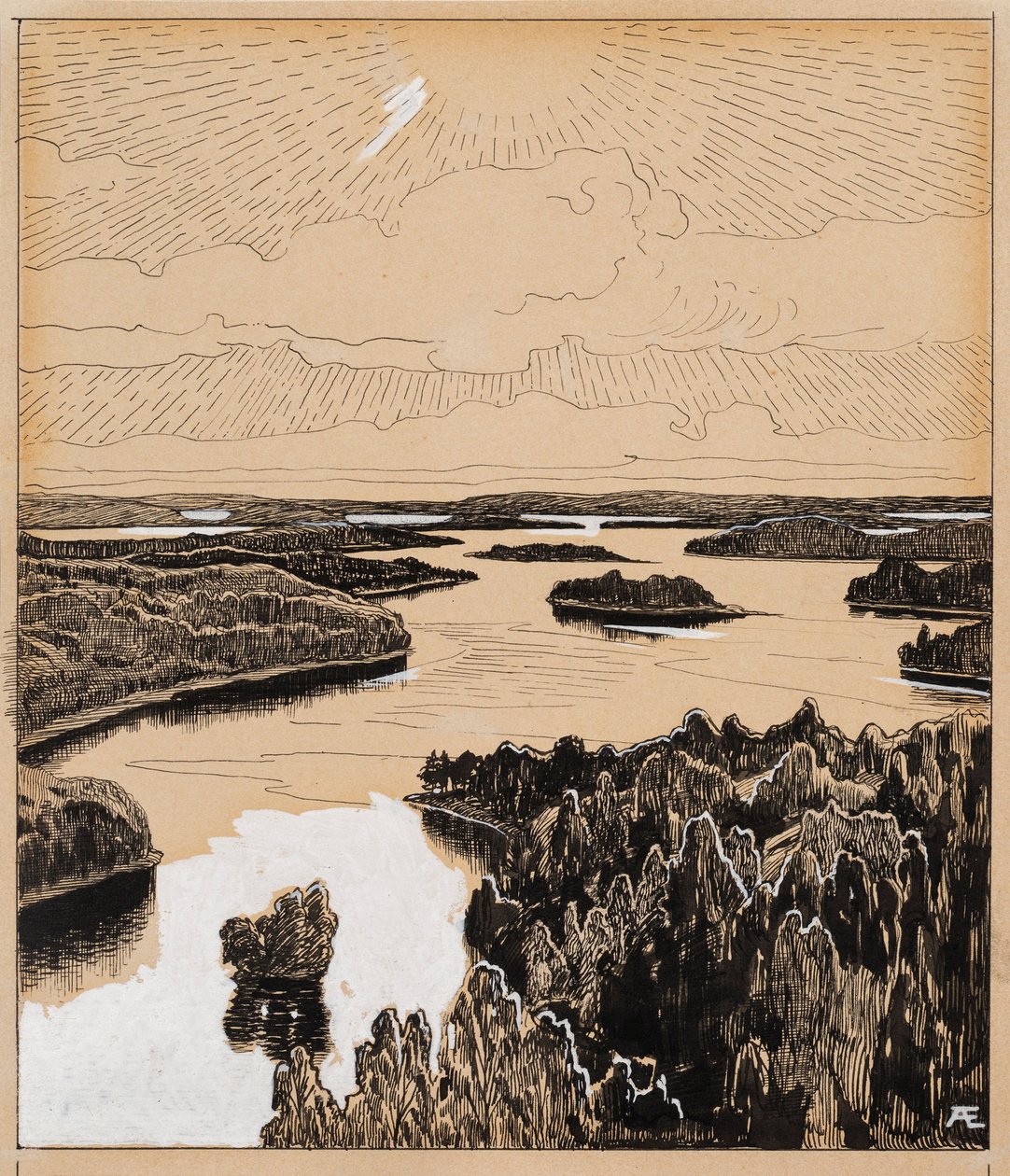 Jezero Saimaa z básně Pátého července od Albert Edelfelt