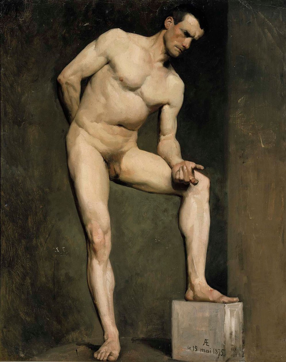 Mužský model, akademická studie od Albert Edelfelt
