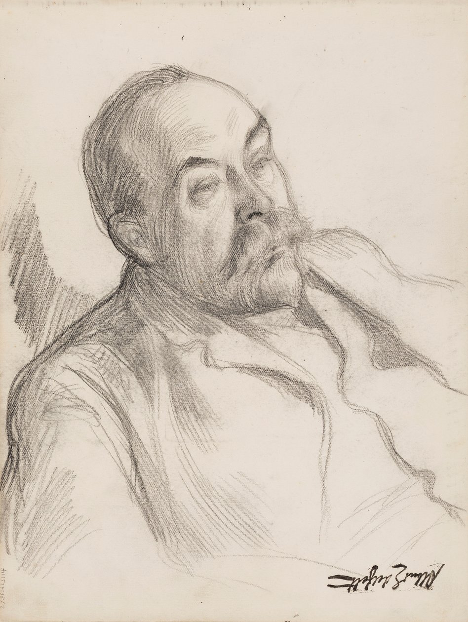 Skica mužského portrétu od Albert Edelfelt