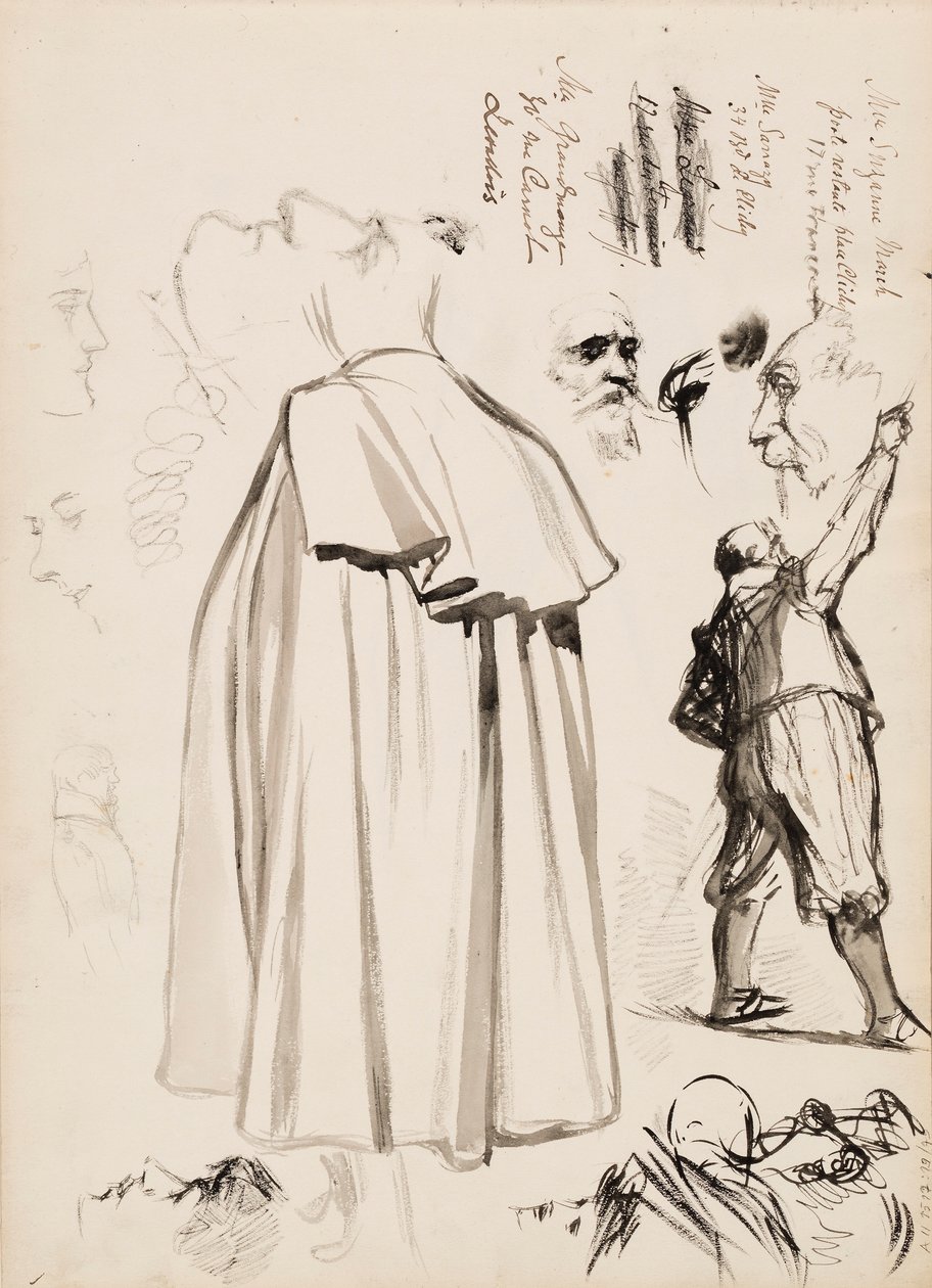 Mužské postavy, tváře od Albert Edelfelt