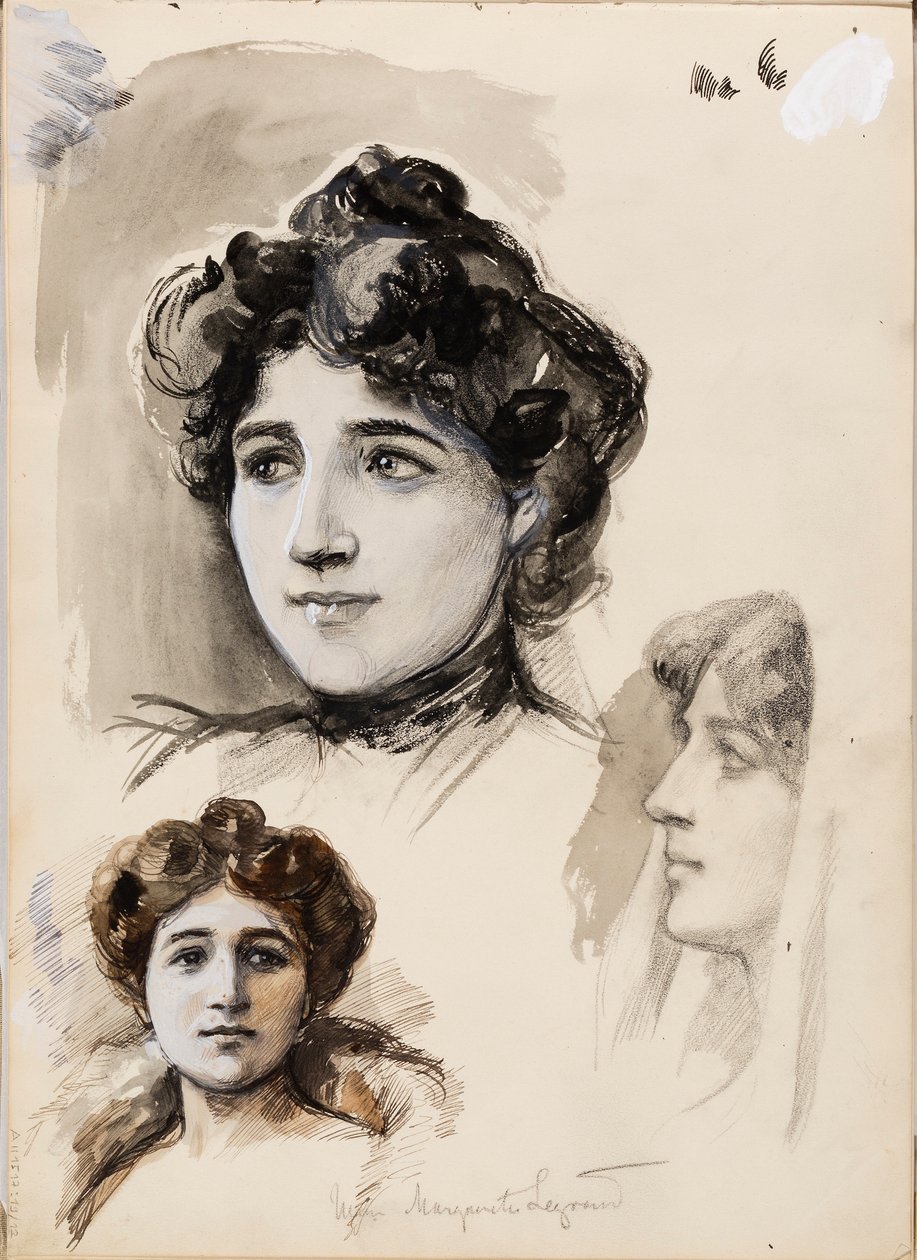 Mme Marguerite Legrand, náčrtky od Albert Edelfelt