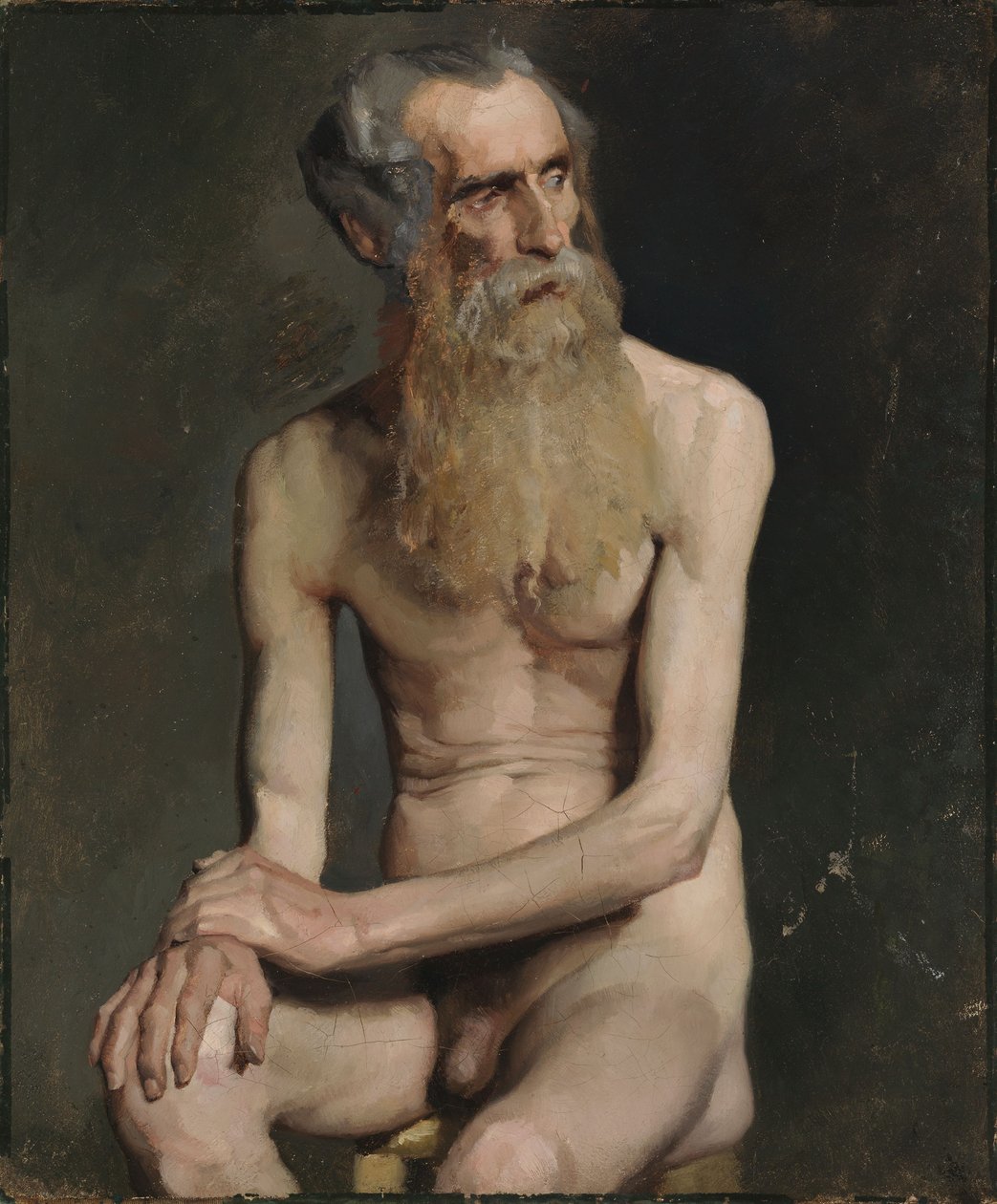 Sedící stařec, akademická studie od Albert Edelfelt
