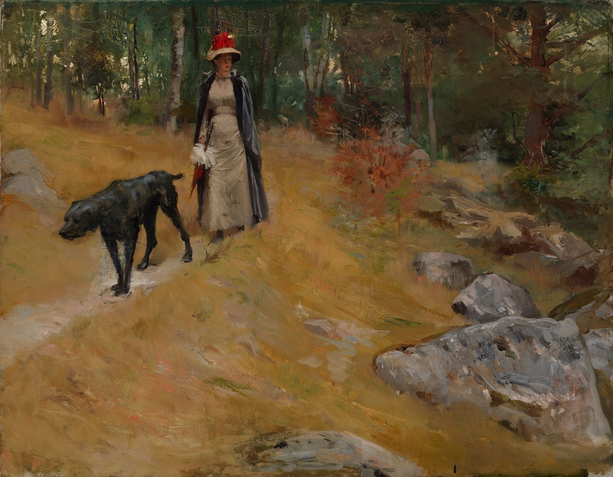 Na břehu (Annie Edelfelt se psem) od Albert Edelfelt