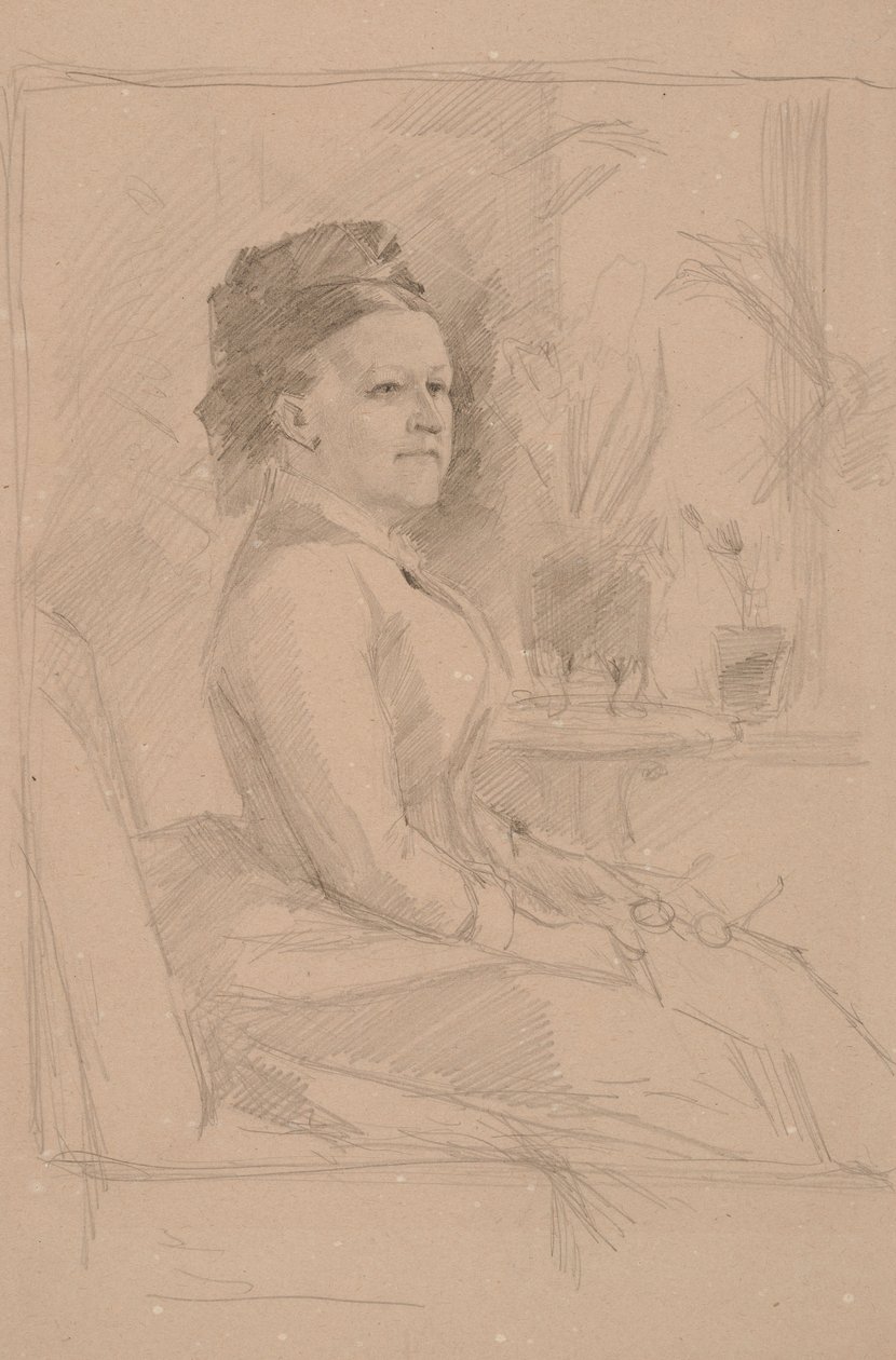 Portrétní studie obchodní radní Sinebrychoffové od Albert Edelfelt