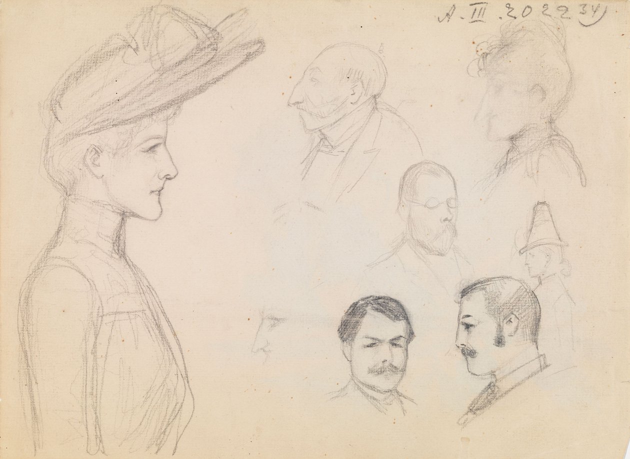 Portrétní studie (verso begónie) od Albert Edelfelt