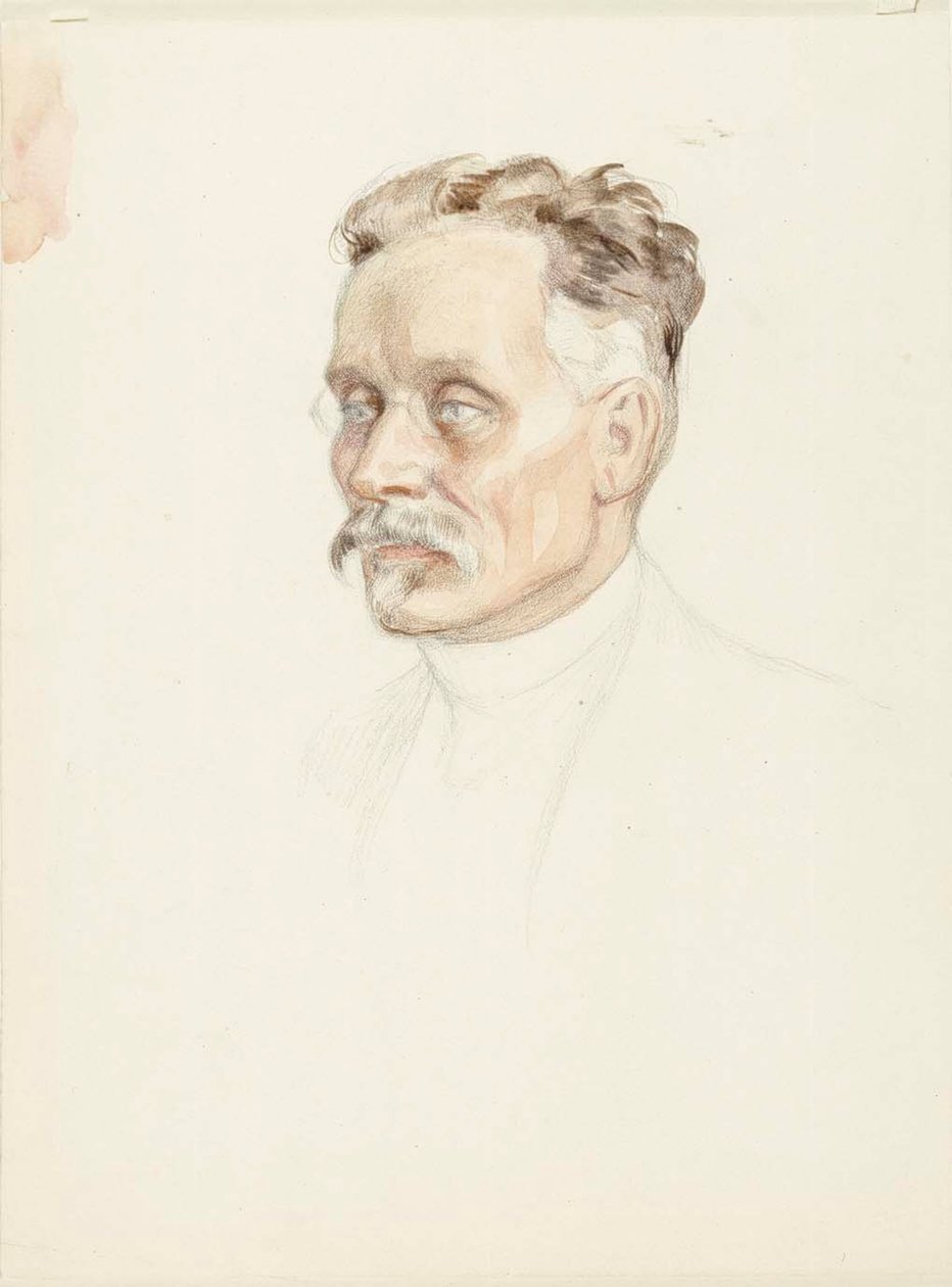 Portrétní studie profesora J. W. Runeberga, obličej od Albert Edelfelt