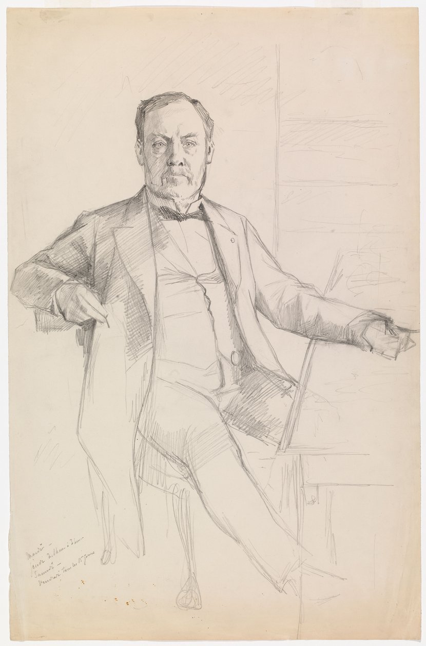 Portrét Louise Pasteura, skica od Albert Edelfelt