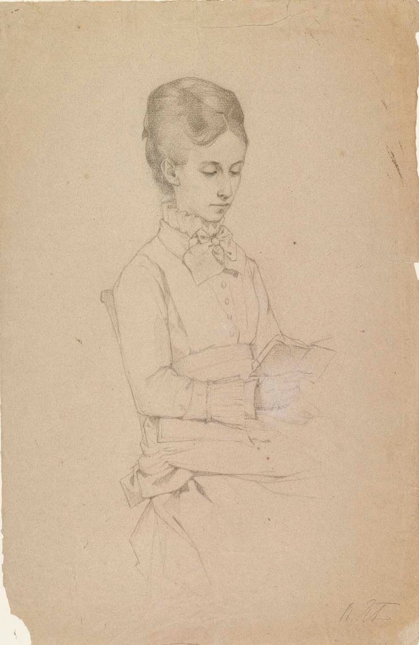 Portrét čtoucí ženy od Albert Edelfelt