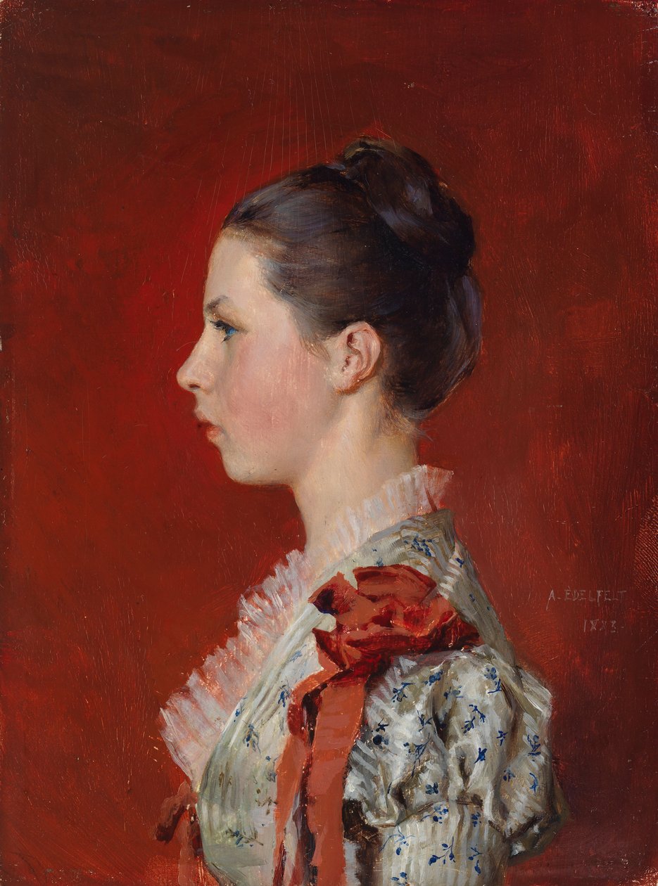 Portrét sestry umělce Annie Edelfeltové od Albert Edelfelt