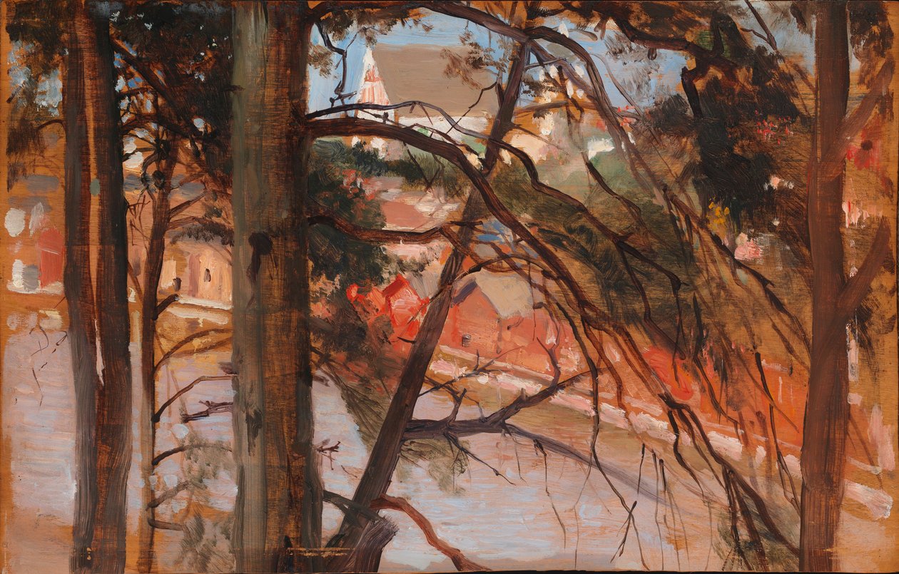 Porvoo z kopce Näsinmäki od Albert Edelfelt