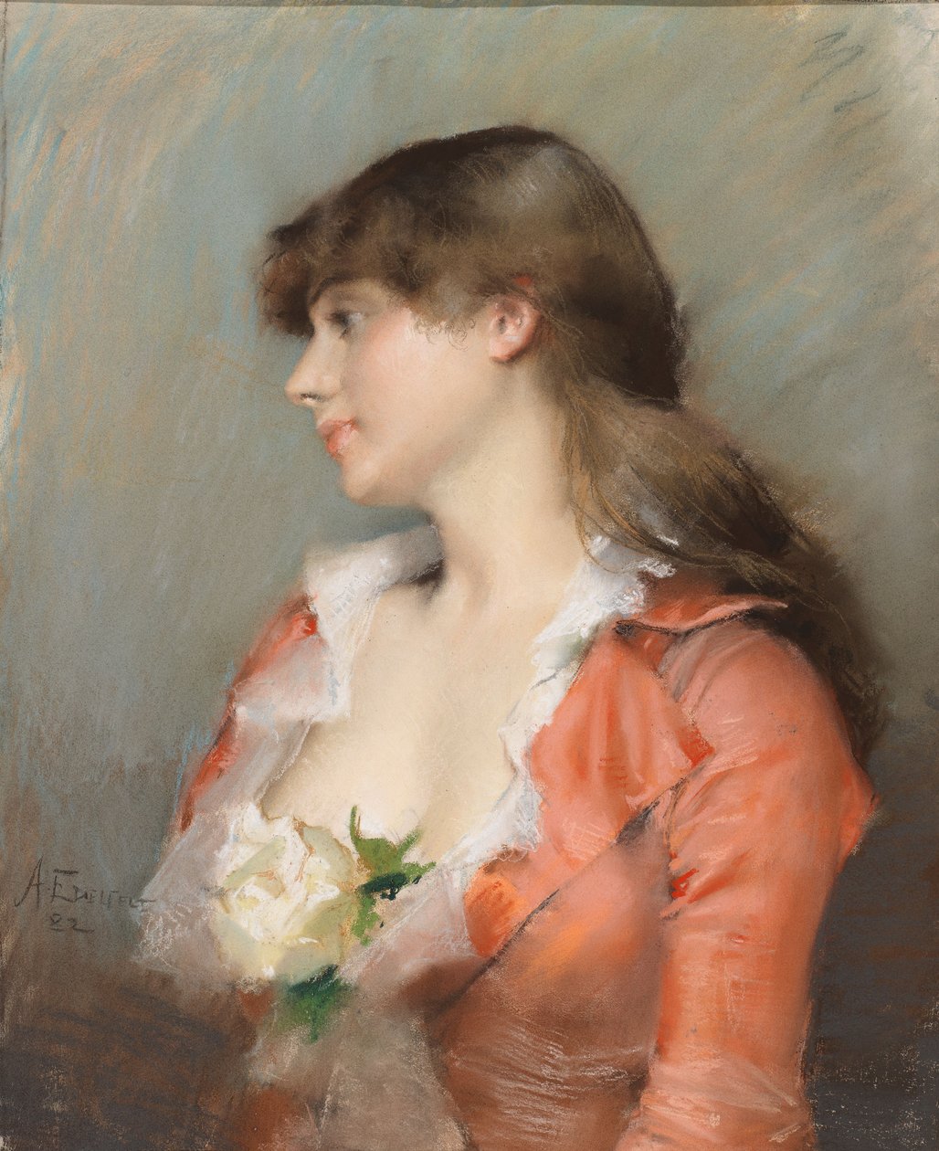Portrét mladé ženy od Albert Edelfelt