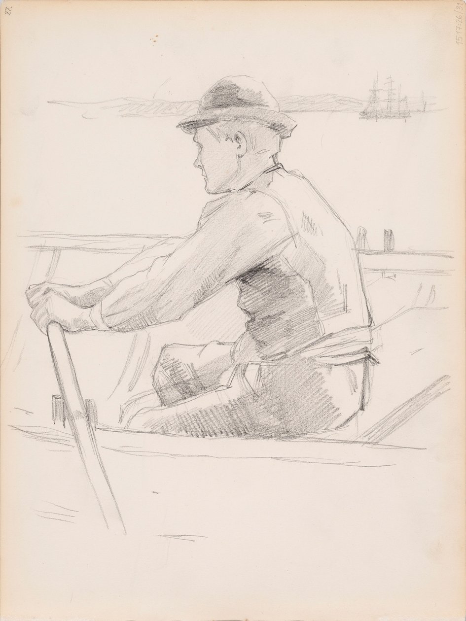 Náčrt znázorňující přenášení dětské rakve (Dětský pohřeb) od Albert Edelfelt