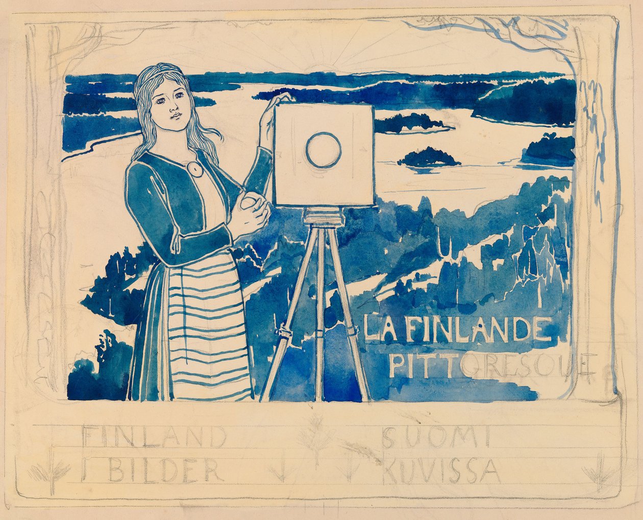 Náčrt pro publikaci „Pictorial Finland“ od Albert Edelfelt