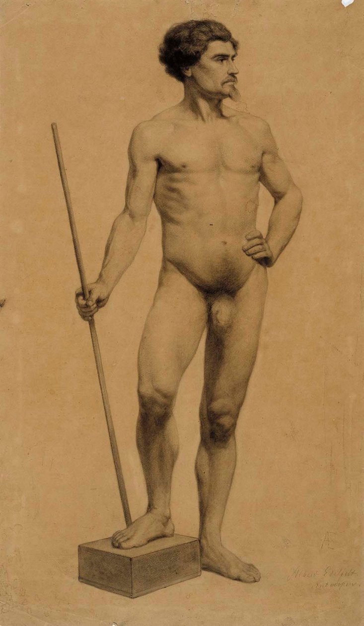 Stojící nahý muž, akademická studie od Albert Edelfelt
