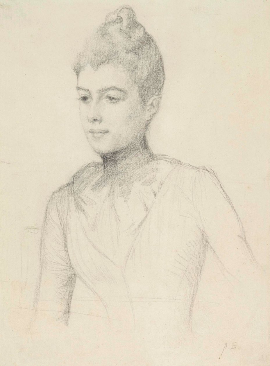 Studie k portrétu Elisabeth Marti (rozené Grosjeanové); ženská busta od Albert Edelfelt