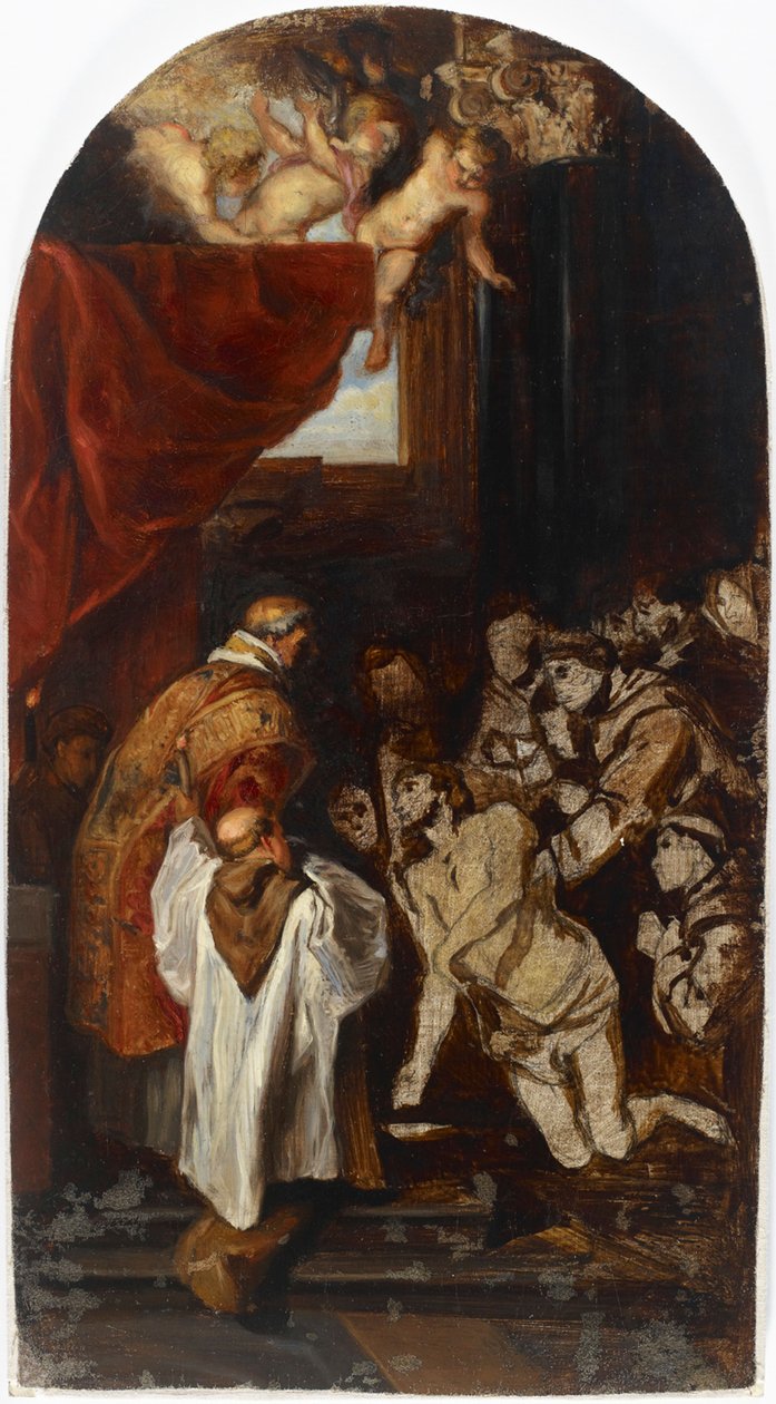 Die letzte heilige Kommunion des Heiligen Franziskus von Assisi, Kopie nach Rubens od Albert Edelfelt