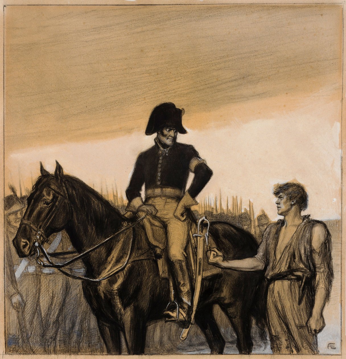 „Tato pěst je mou ochranou“ (originální ilustrace k sérii „Příběhy praporčíka Ståla“) od Albert Edelfelt