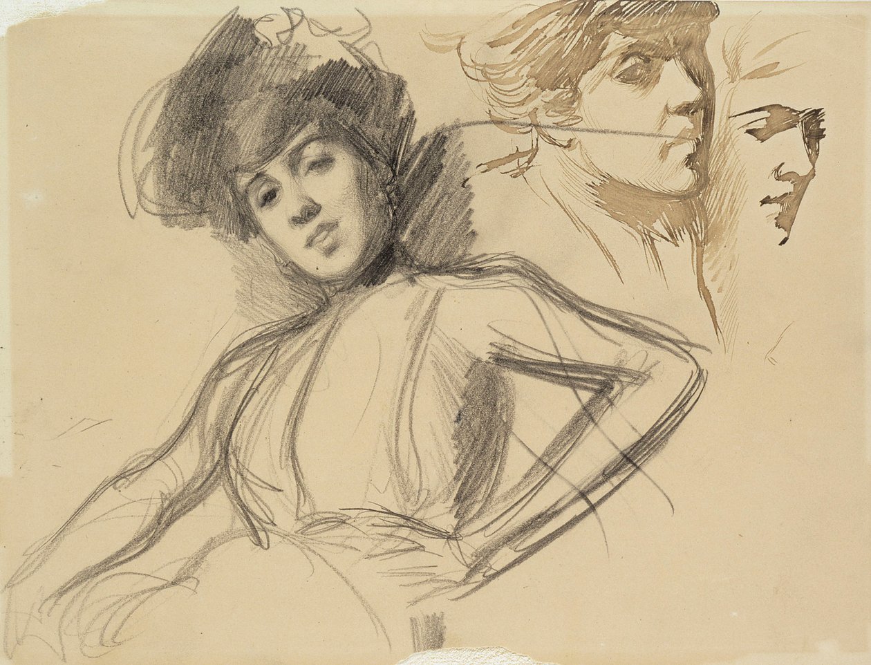 Tři studie k portrétu od Albert Edelfelt