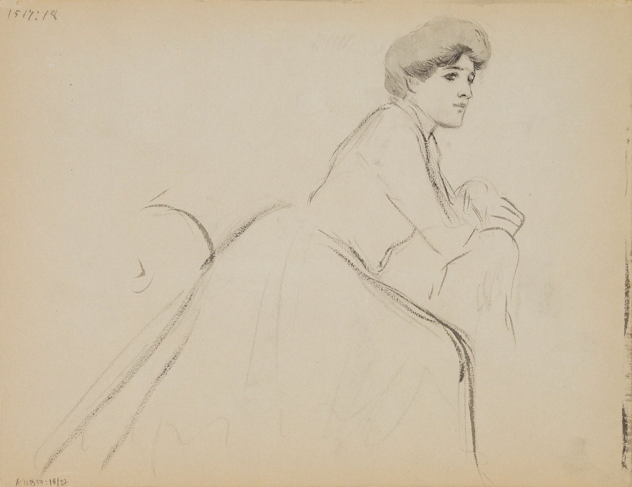 Sedící žena, profil od Albert Edelfelt