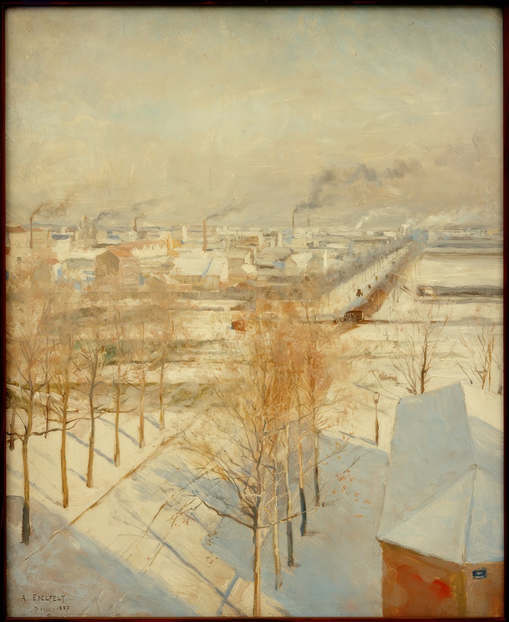 Zasněžená Paříž od Albert Gustaf Aristides Edelfelt