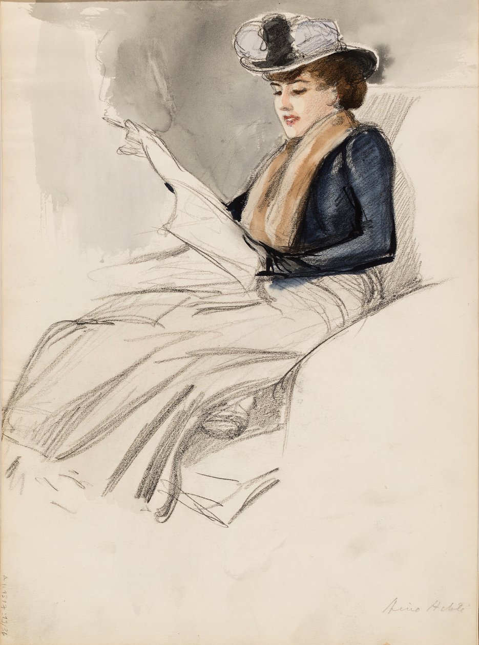 Sedící žena, Aino Ackté od Albert Edelfelt