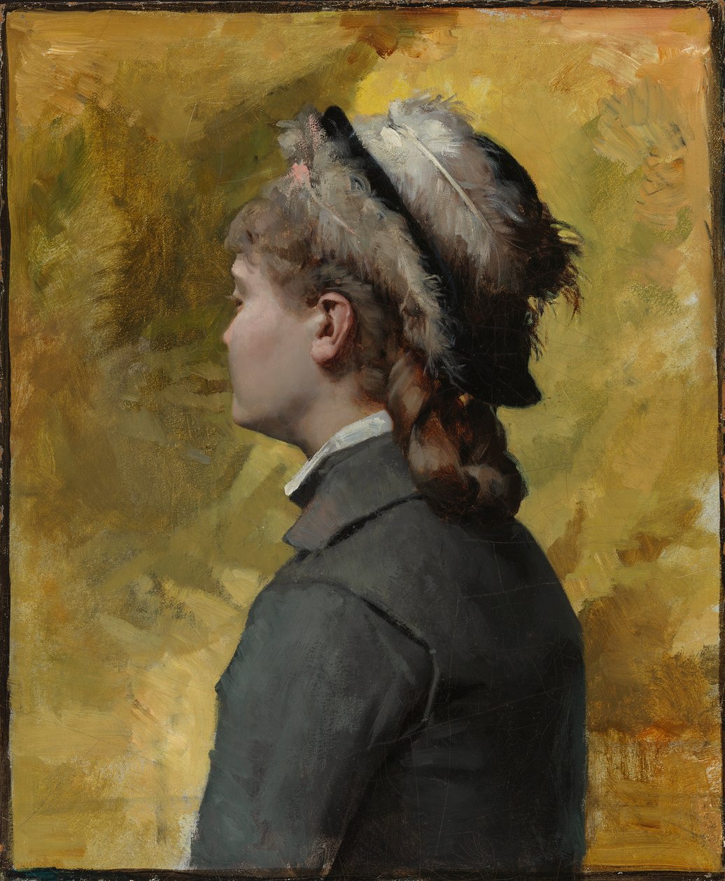 Mladá žena v šedém od Albert Edelfelt