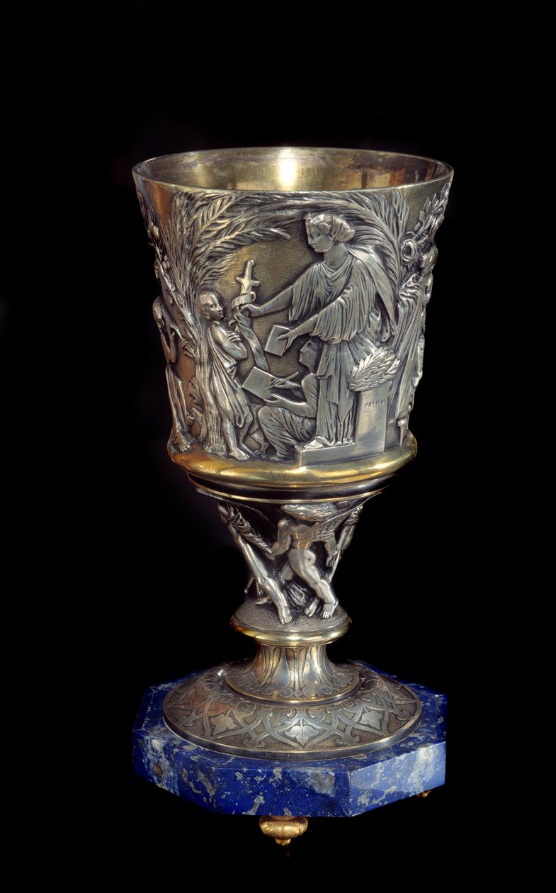 Porfyrový pohár ze stříbra a porcelánu od Alberta Ernesta Carrier Belleuse (1824-1887) od Albert Ernest Carrier Belleuse