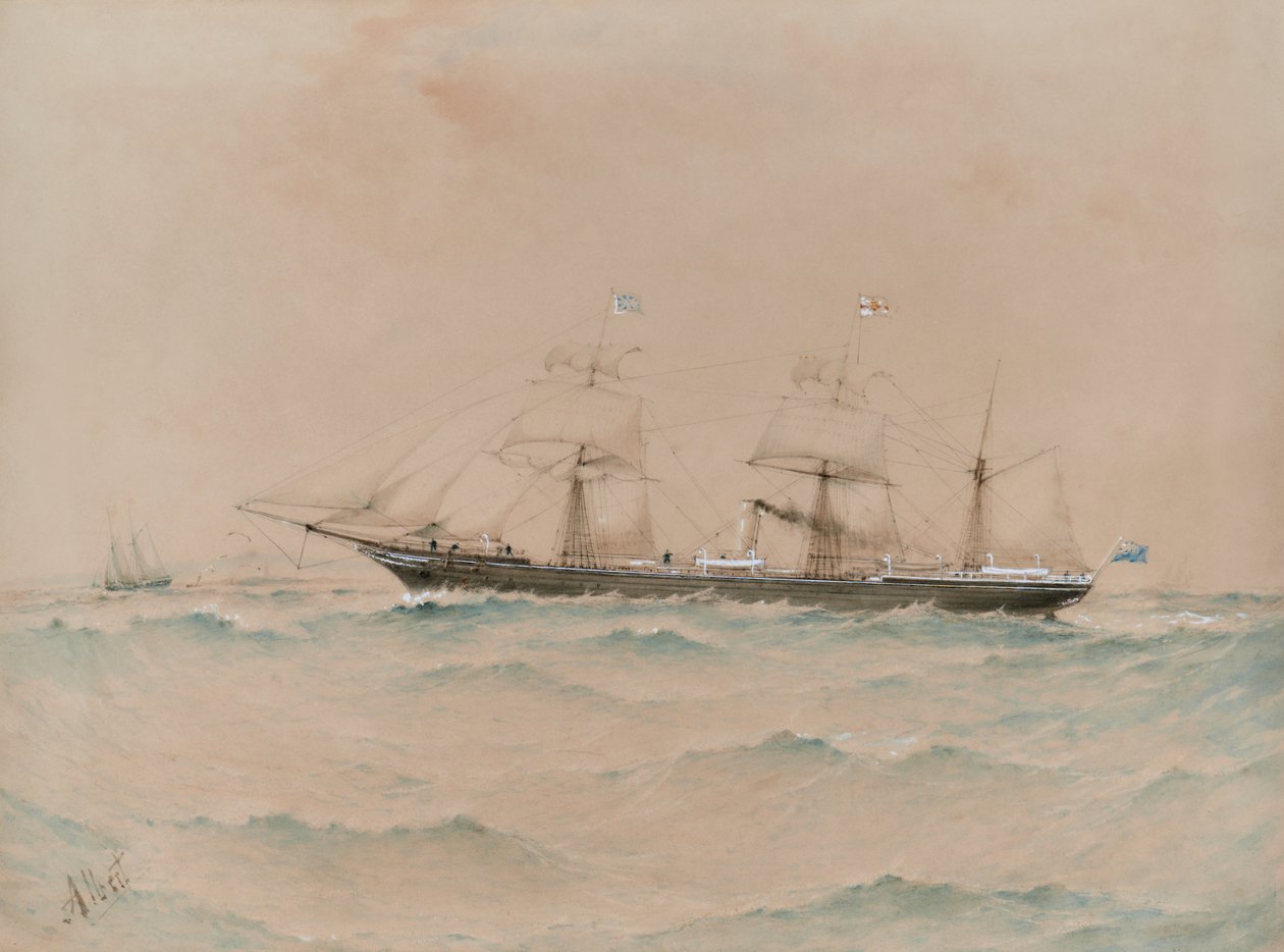 African Royal Mail Parník, Lagos,  velitel Dyson Weston od Albert Ernest Markes