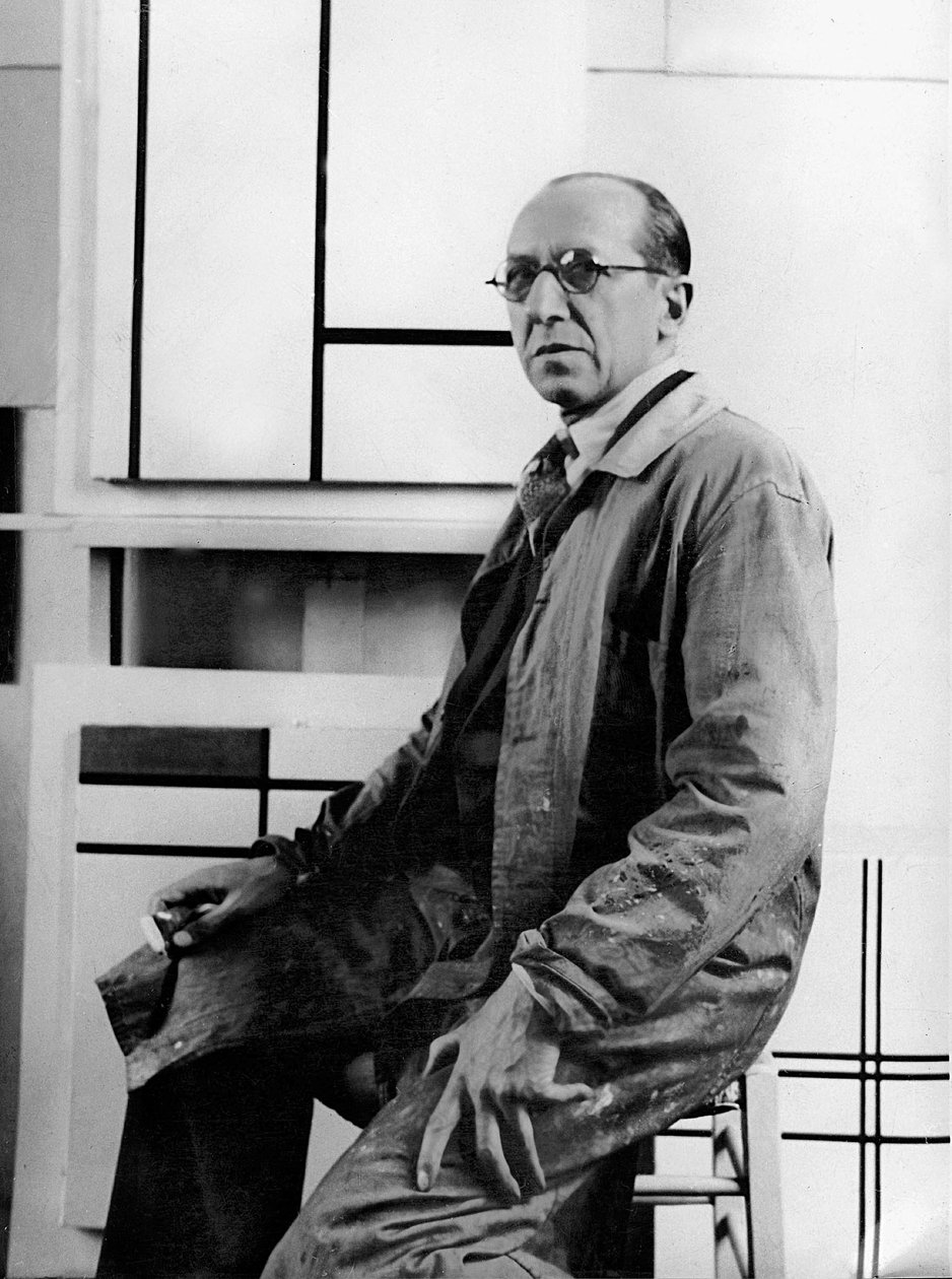 Piet Mondrian ve svém studiu na 26 avenue du Depart od Albert Eugene Gallatin