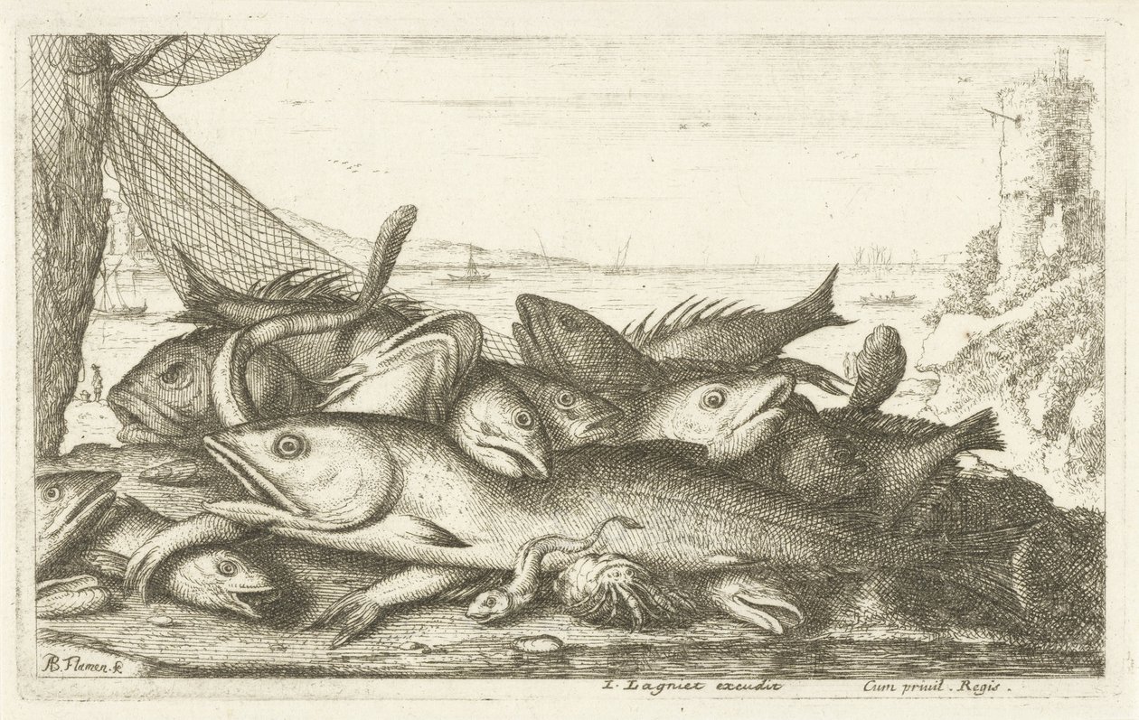 Lov kraba poustevníka Různé druhy ryb (název série) Diverse Especes De Poissons tant de Mer, que d