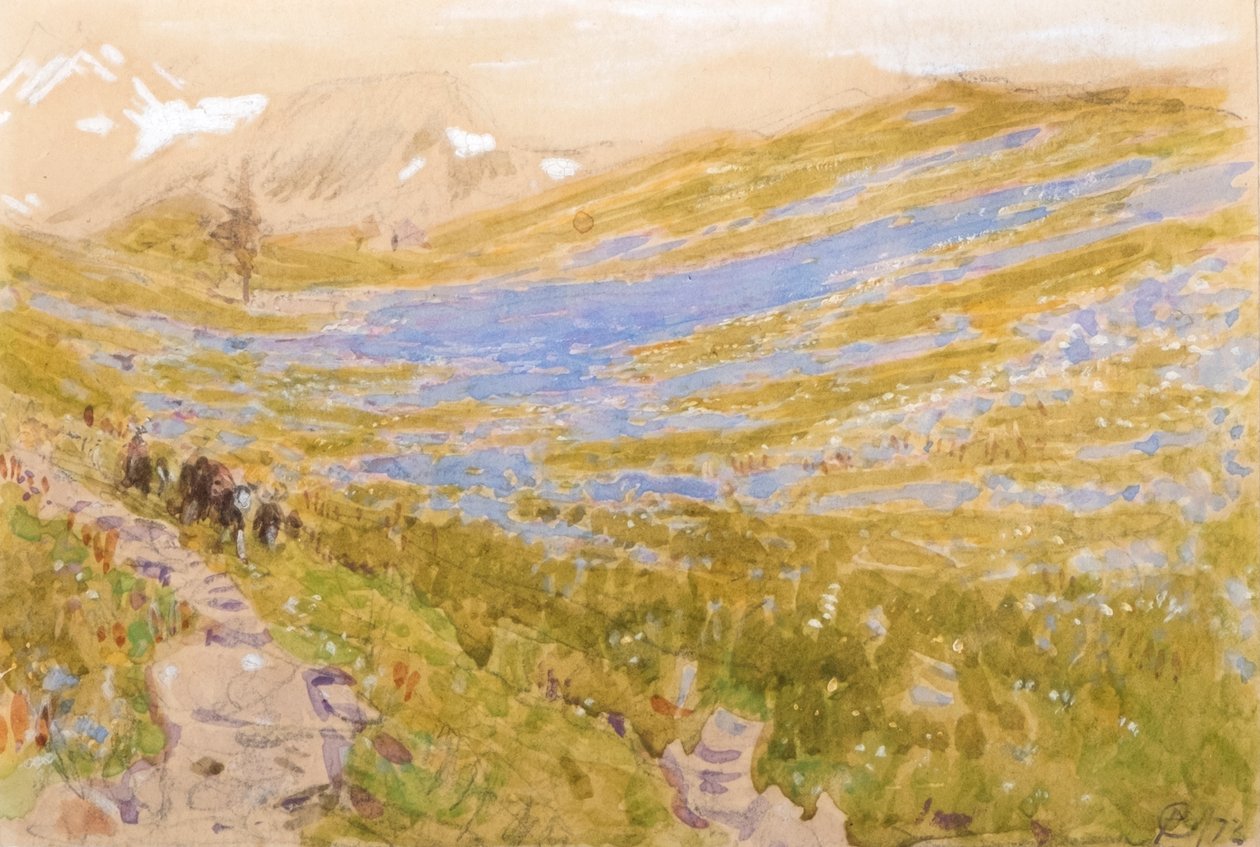 Alpský pohled od Albert Goodwin