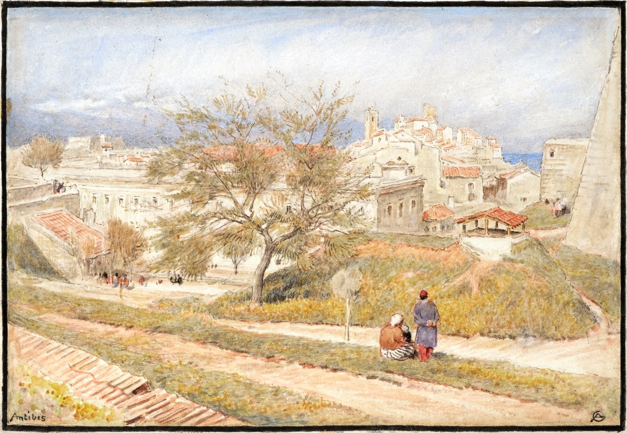Antibes, Azurové pobřeží, Francie (akvarel) od Albert Goodwin