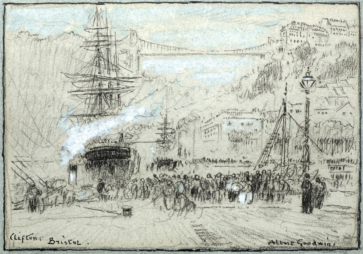 Clifton, Bristol (tuš, křída a bodycolor) od Albert Goodwin