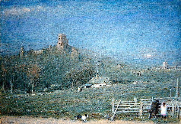 Hrad Corfe od Albert Goodwin