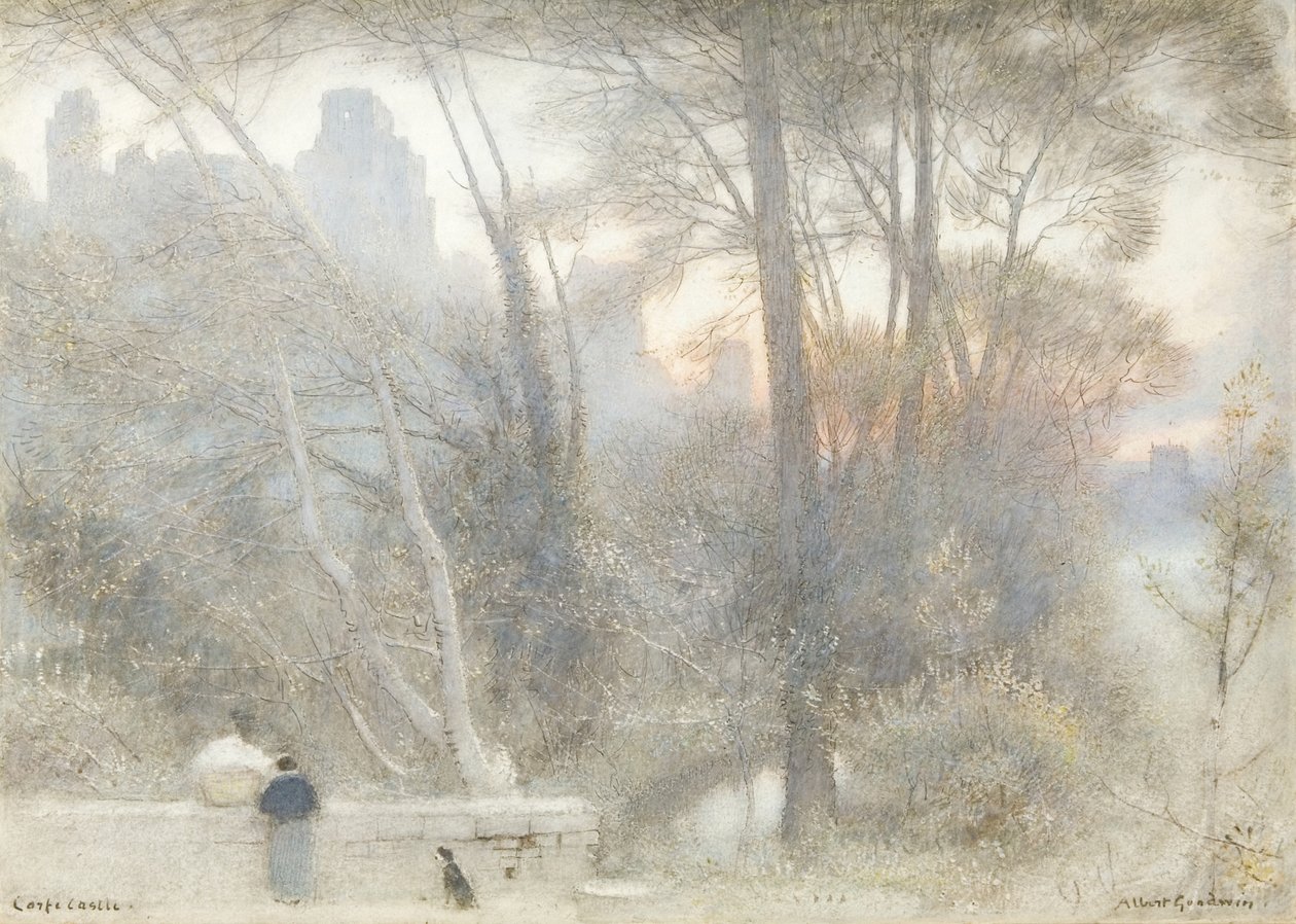 Hrad Corfe od Albert Goodwin