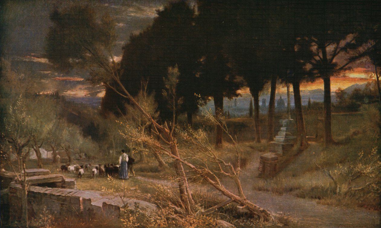 Florencie: Večer, 1896, c1930. od Albert Goodwin