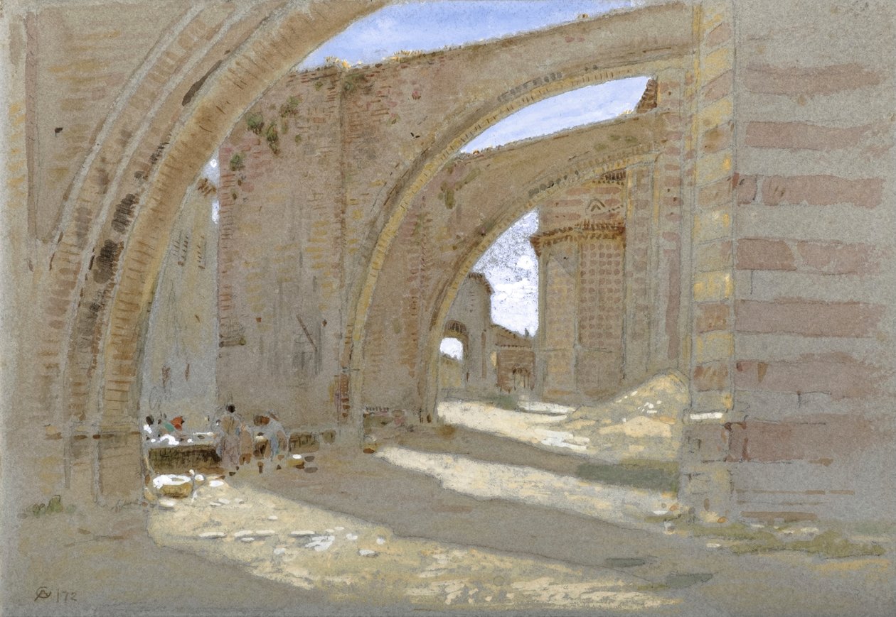 Létající sloupy v Asissi od Albert Goodwin