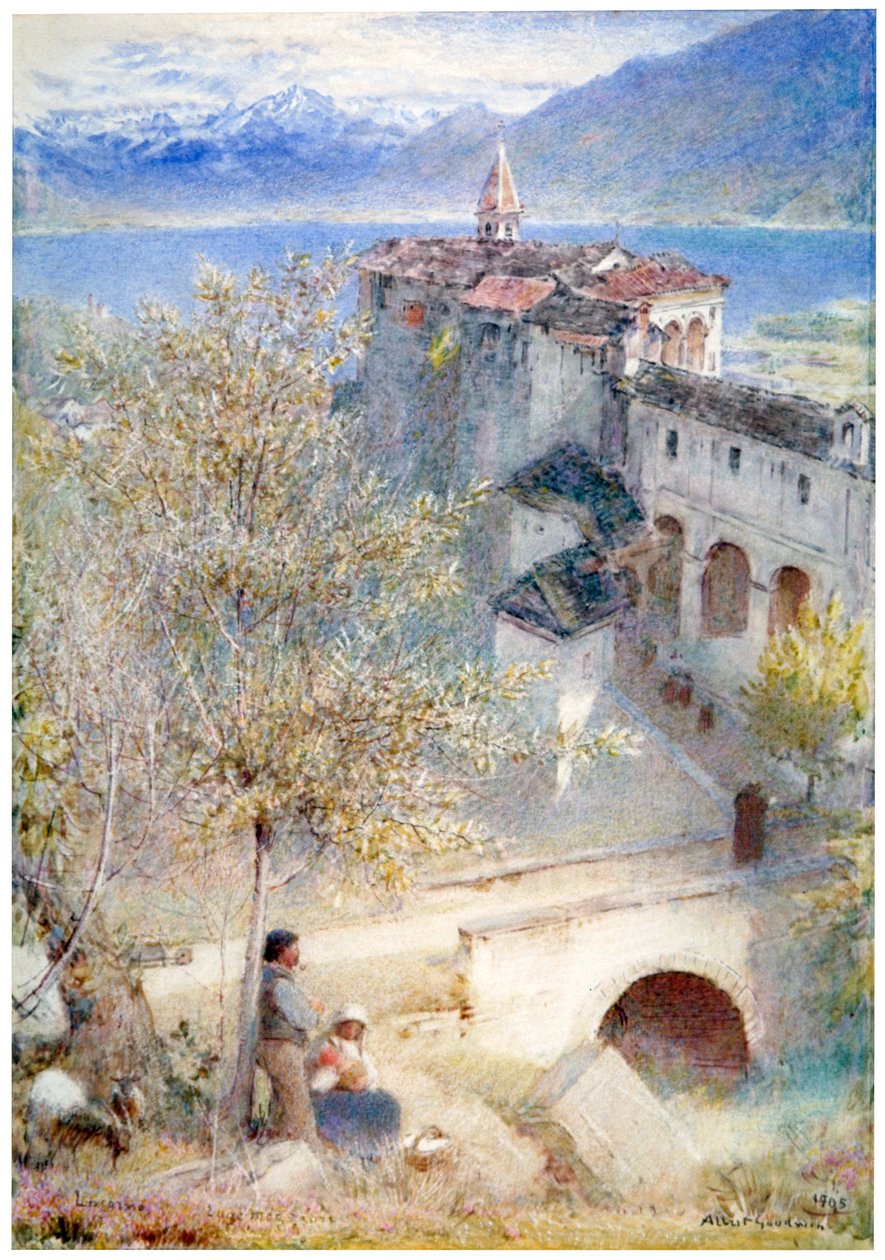 "Locarno, jezero Maggiore", 1905 od Albert Goodwin