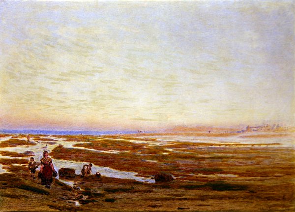 Odliv na jižním pobřeží poblíž Brightonu od Albert Goodwin