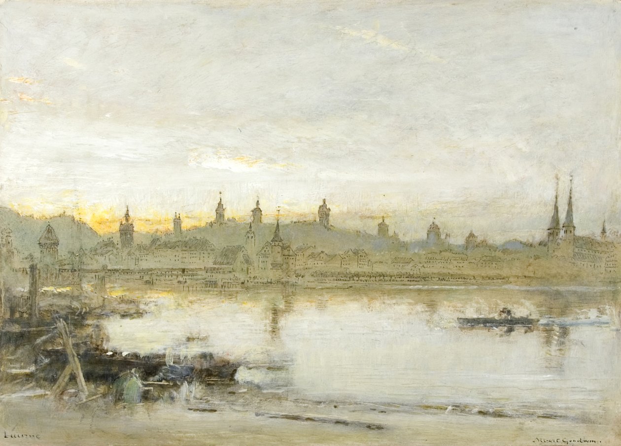 Lucerna (olej, pero a inkoust na papíře) od Albert Goodwin