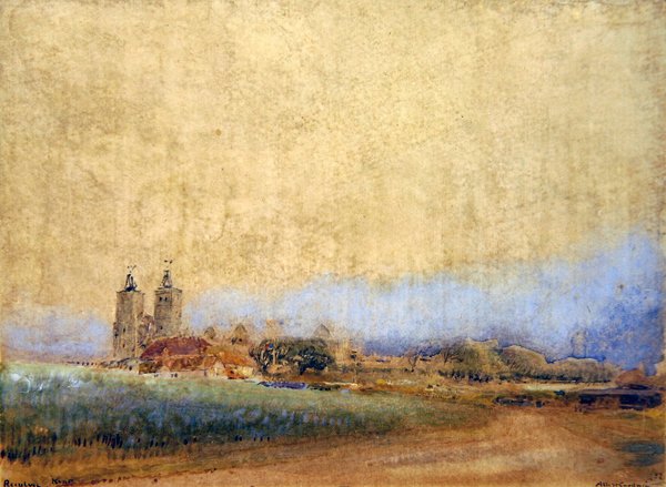 Reculver, Kent (pero, inkoust a akvarel na papíře) od Albert Goodwin