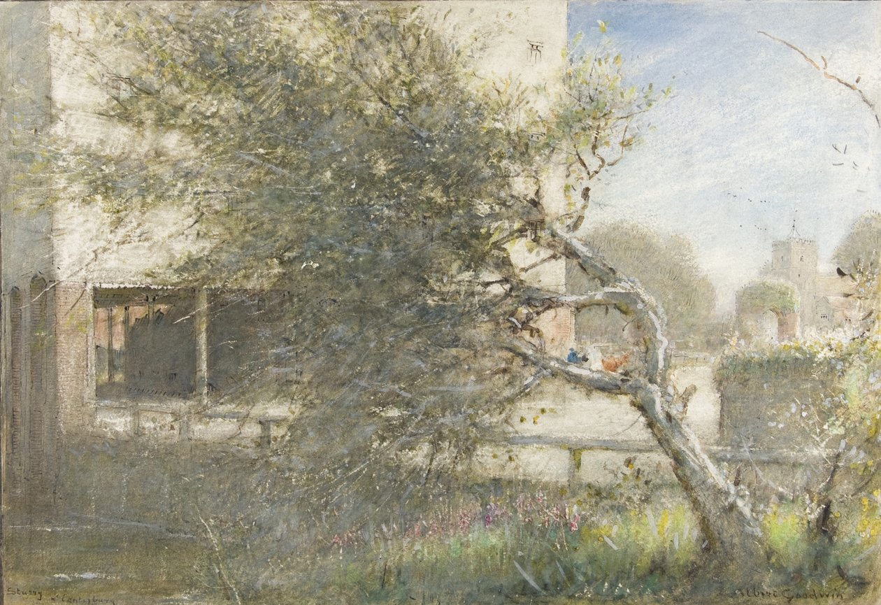 Sturry Nr Canterbury, kolem 1860-1932 (akvarel a tělová barva na papíře) od Albert Goodwin
