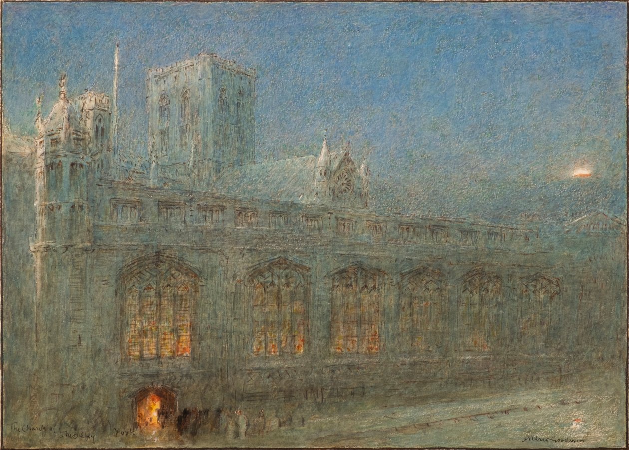 Kostel Belfry, York (akvarel) od Albert Goodwin