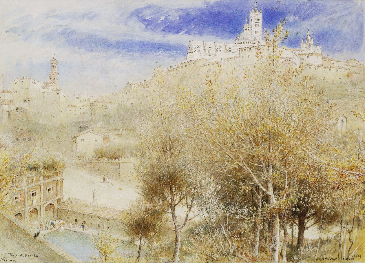 Fonte Branda, Siena, 1905 od Albert Goodwin