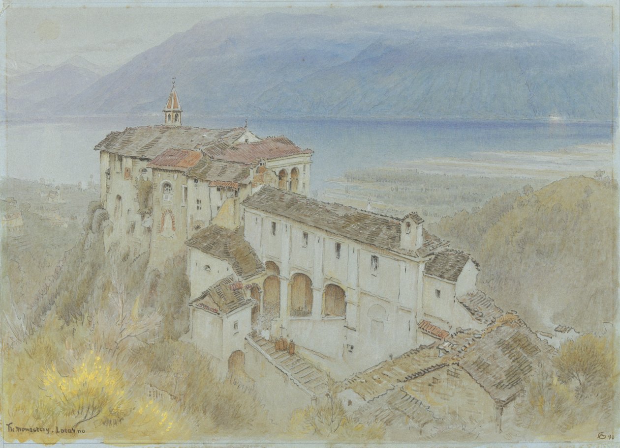 Klášter, Locarno od Albert Goodwin