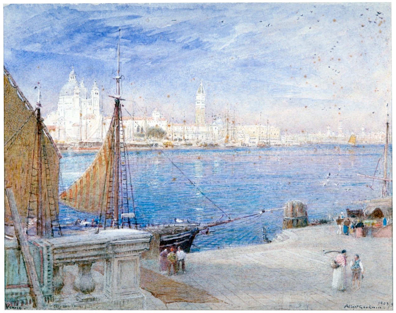 „Benátky, před pádem Campanily“, 1903 od Albert Goodwin