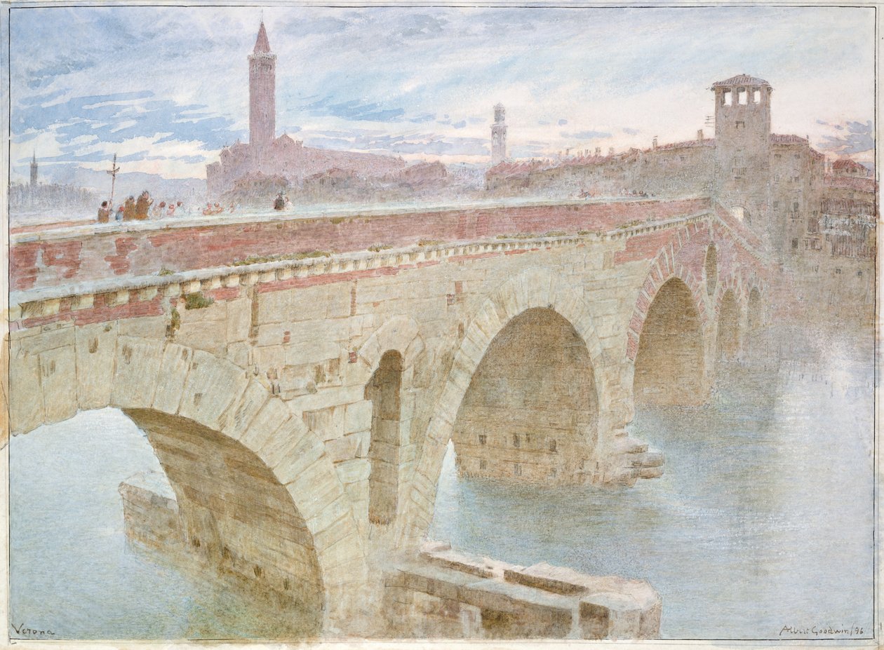 Verona, 1896 (wc na papíře) od Albert Goodwin