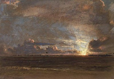Západ slunce na západě Indie, Barbados od Albert Goodwin