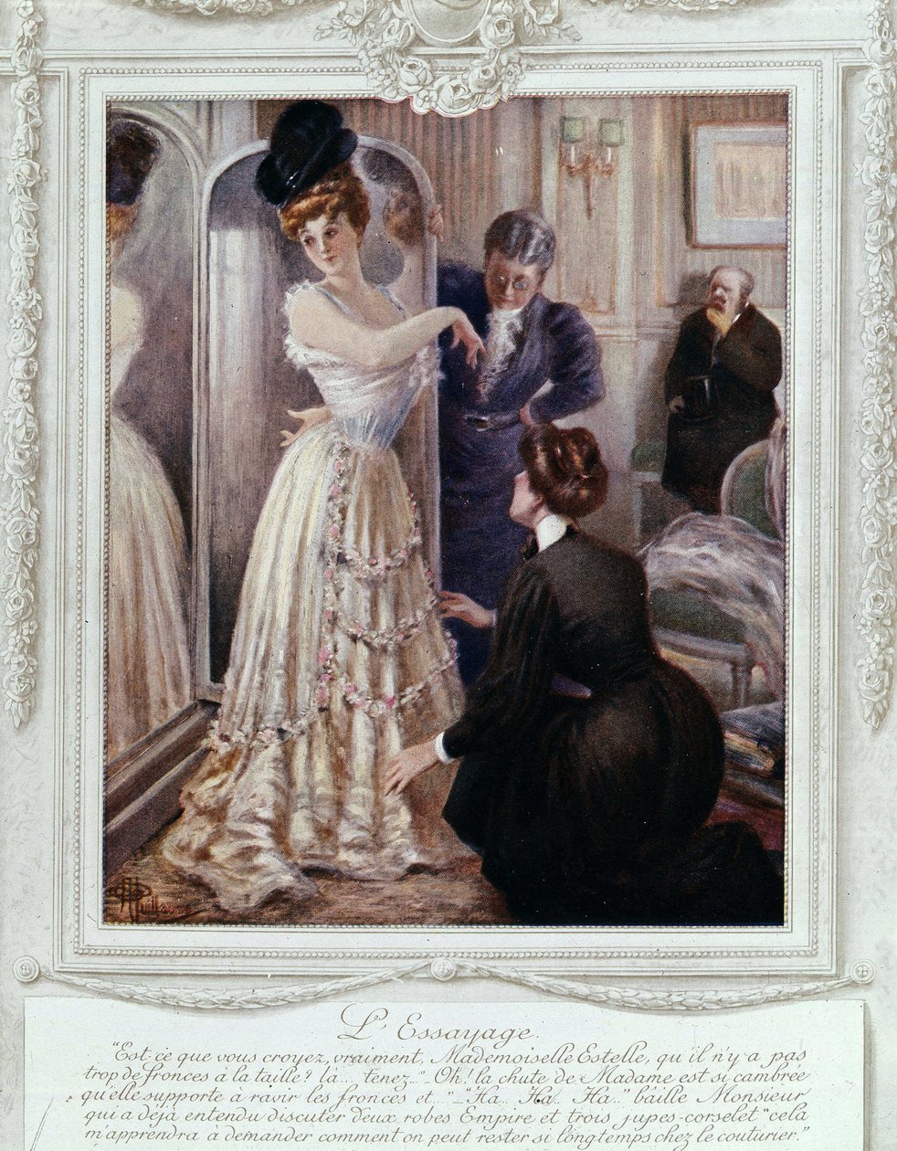 Montážní scéna u návrháře, Albert Guillaume (1873-1942), ca. 1895 od Albert Guillaume